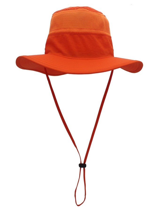 Ducclucc Mens Sun Hat Fishing Hats with UV Protection Wide Brim Boonie Hat for Men Women Beach Safari Gardening (Orange) - Image 1